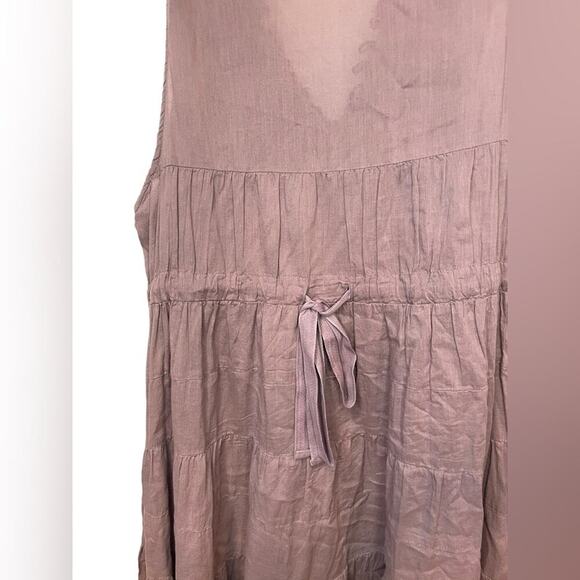FREE PEOPLE Vintage Tiered Mauve Mini Dress Embroidered Sequins Size Small EUC - Picture 8 of 13